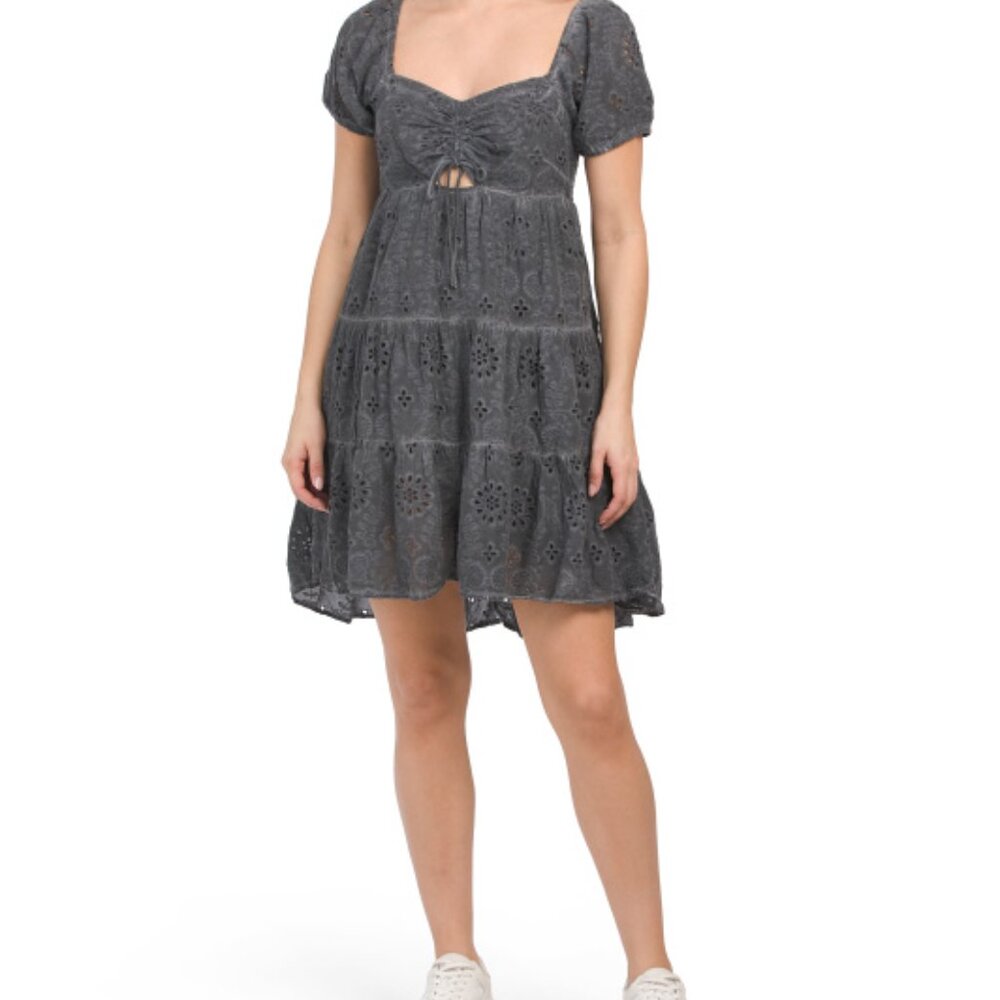 Lucky Brand Black Eyelet Mini Dress/NWT/SMALL